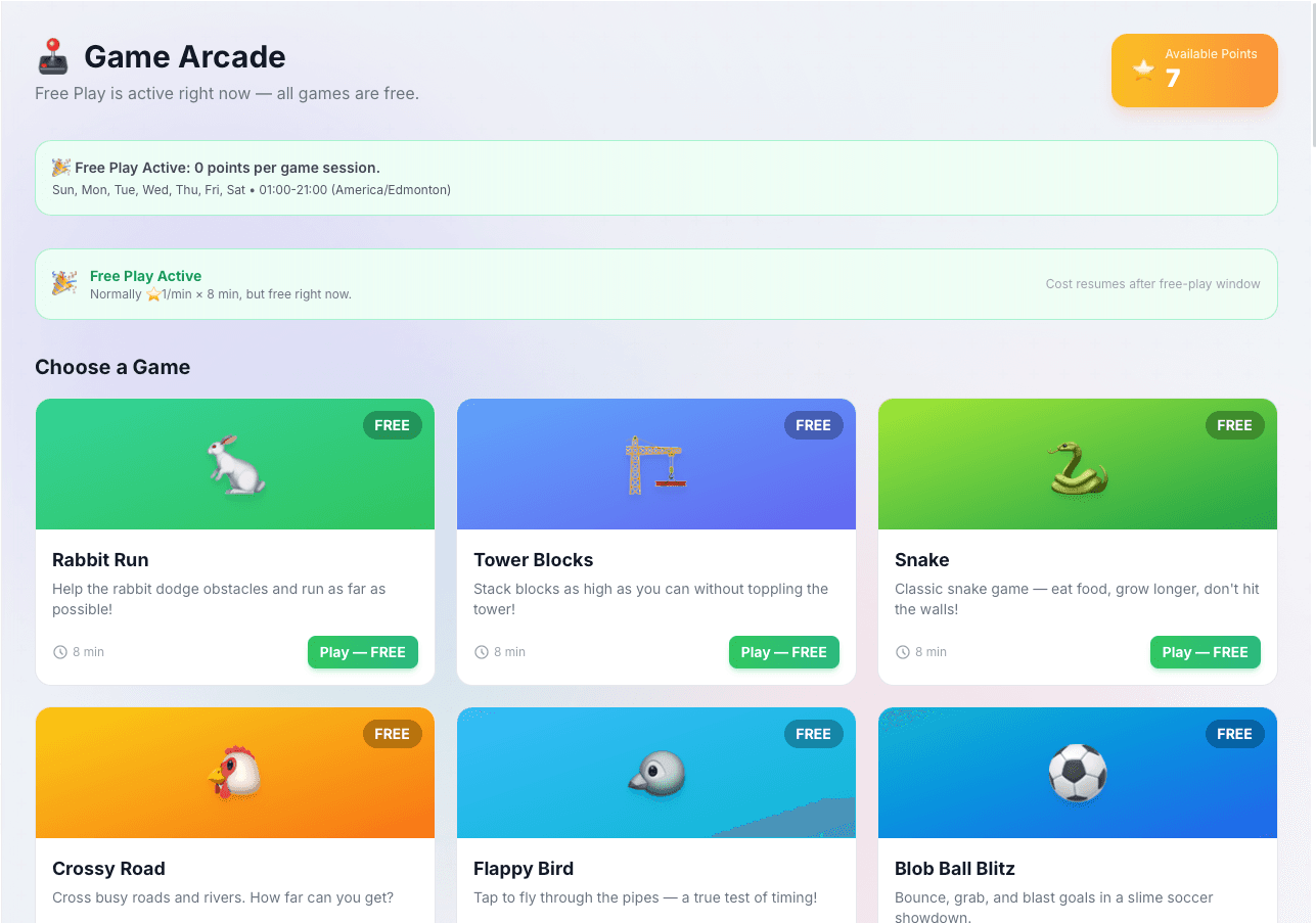 MakerHub student arcade screenshot